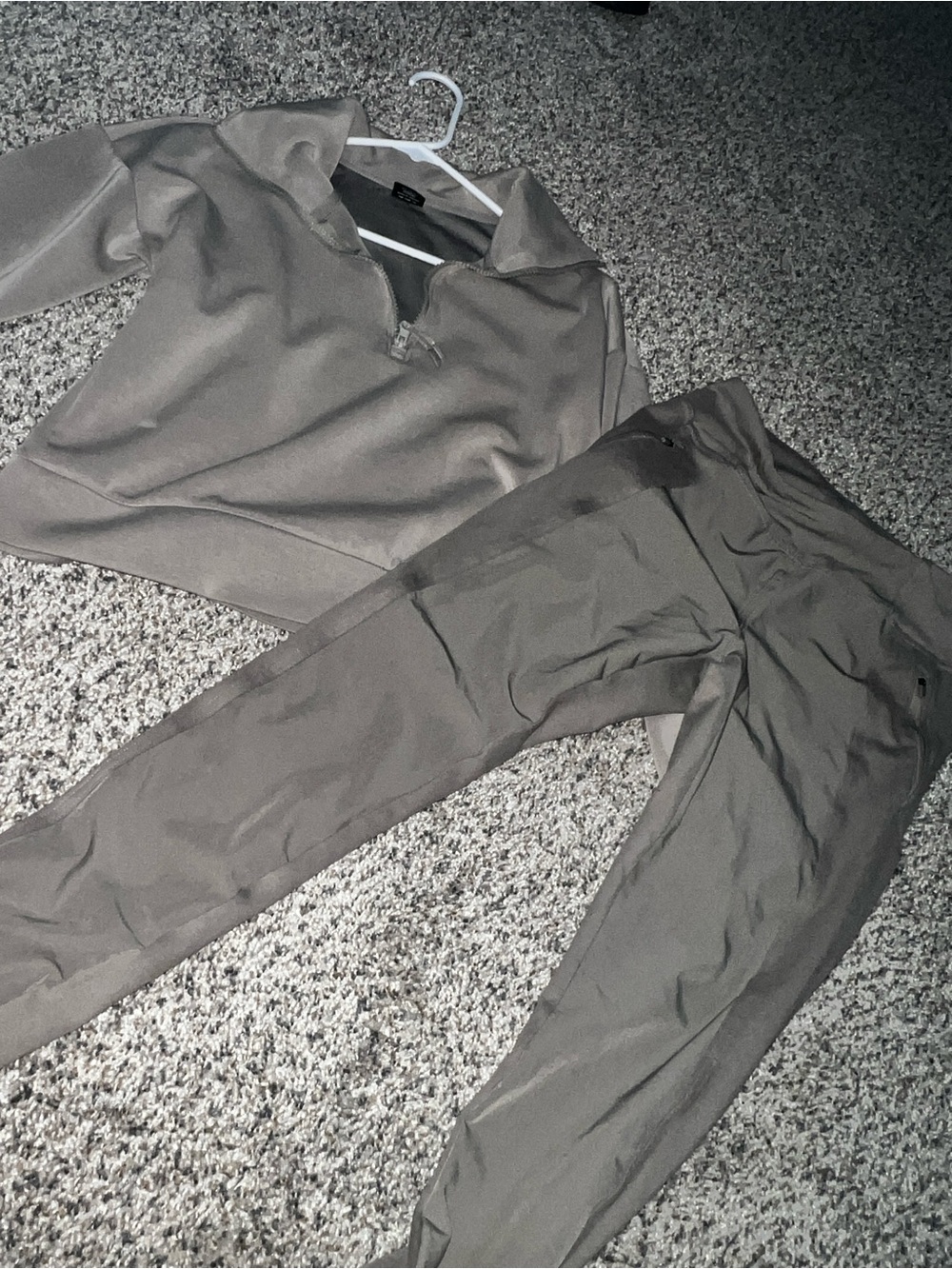 Avia Taupe/Brown Athletic Quarter-Zip Top & Leggings Set